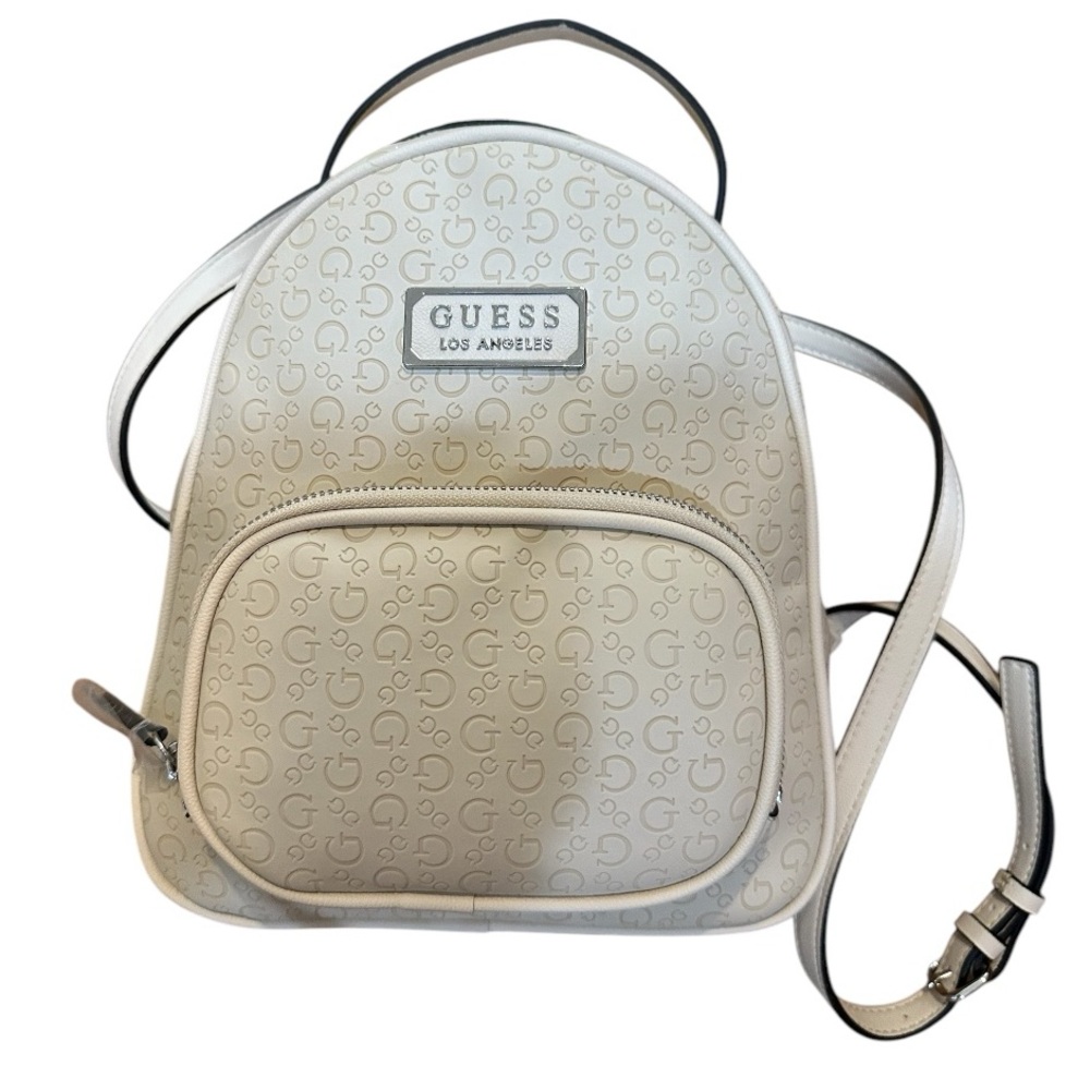 Guess Cream Textured Backpack with Logo NEW